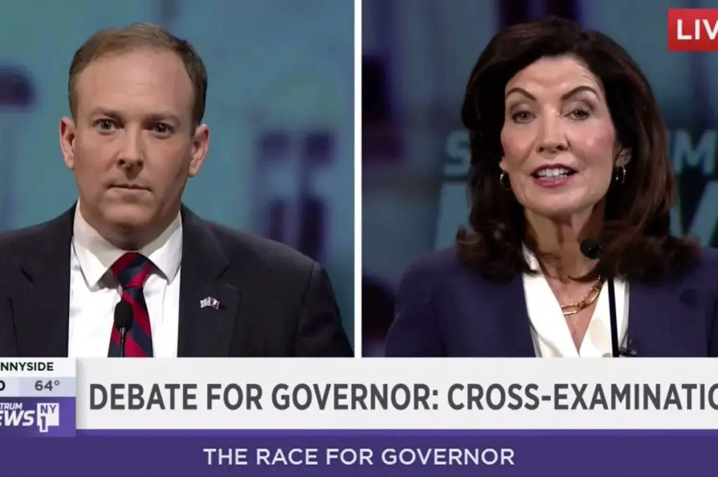 Full Video: New York Governor Debate Between Kathy Hochul And Lee ...